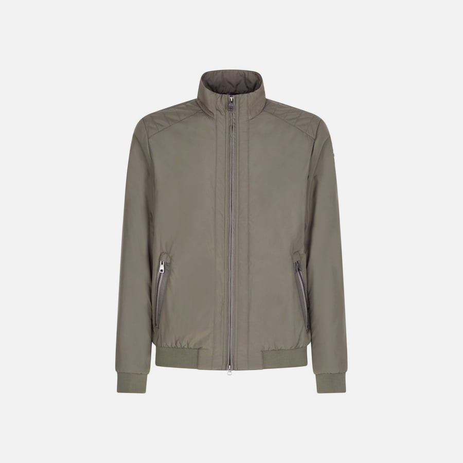 GEOX Tmavě zelená pánská péřová bunda Damiano - Pánské