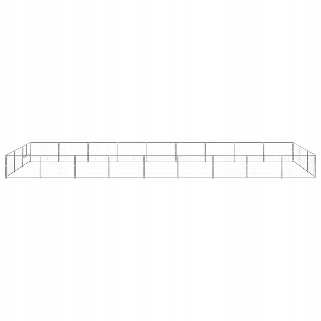 Kotec pro psa, stříbrná, 27 m², ocelová