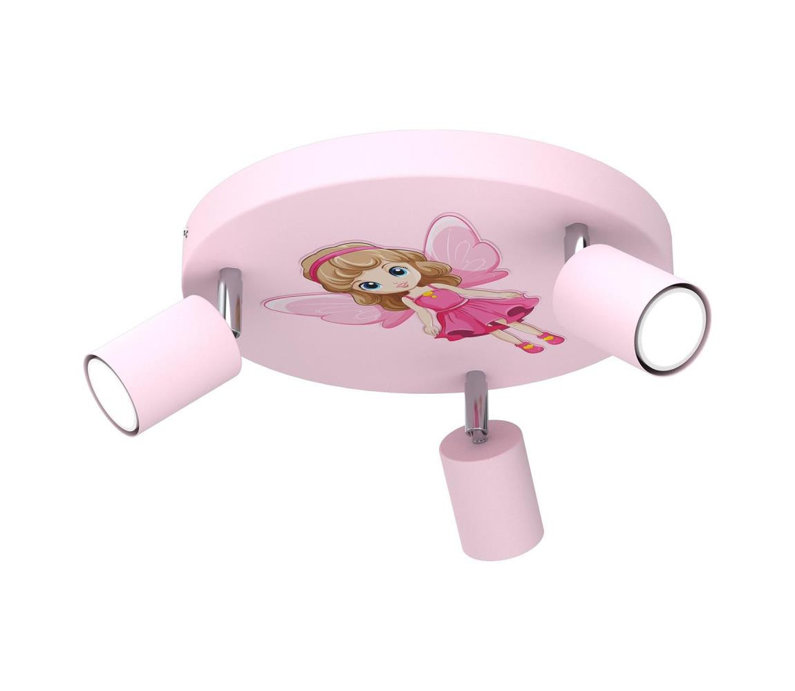 Dětské bodové svítidlo FUN 3xGU10/8W/230V růžová/víla