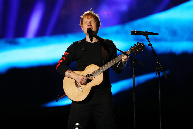 Marc Piasecki Fotografie Ed Sheeran on stage during Global Citizen Live, Marc Piasecki, 40 × 26.7 cm