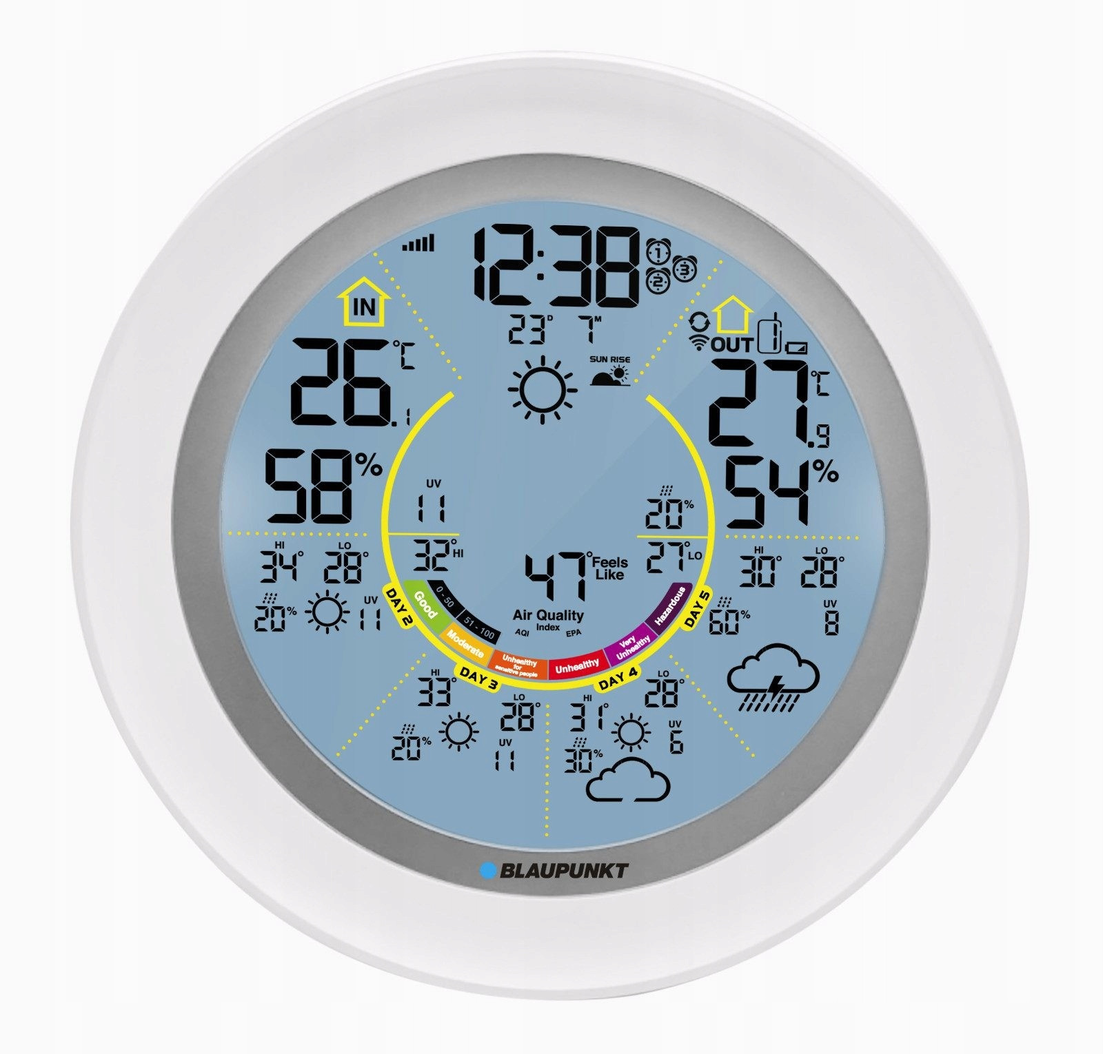 Meteorologická stanice Blaupunkt WS-60WH App WiFi Tuya Smart Alarm PM2.5 WS60WH