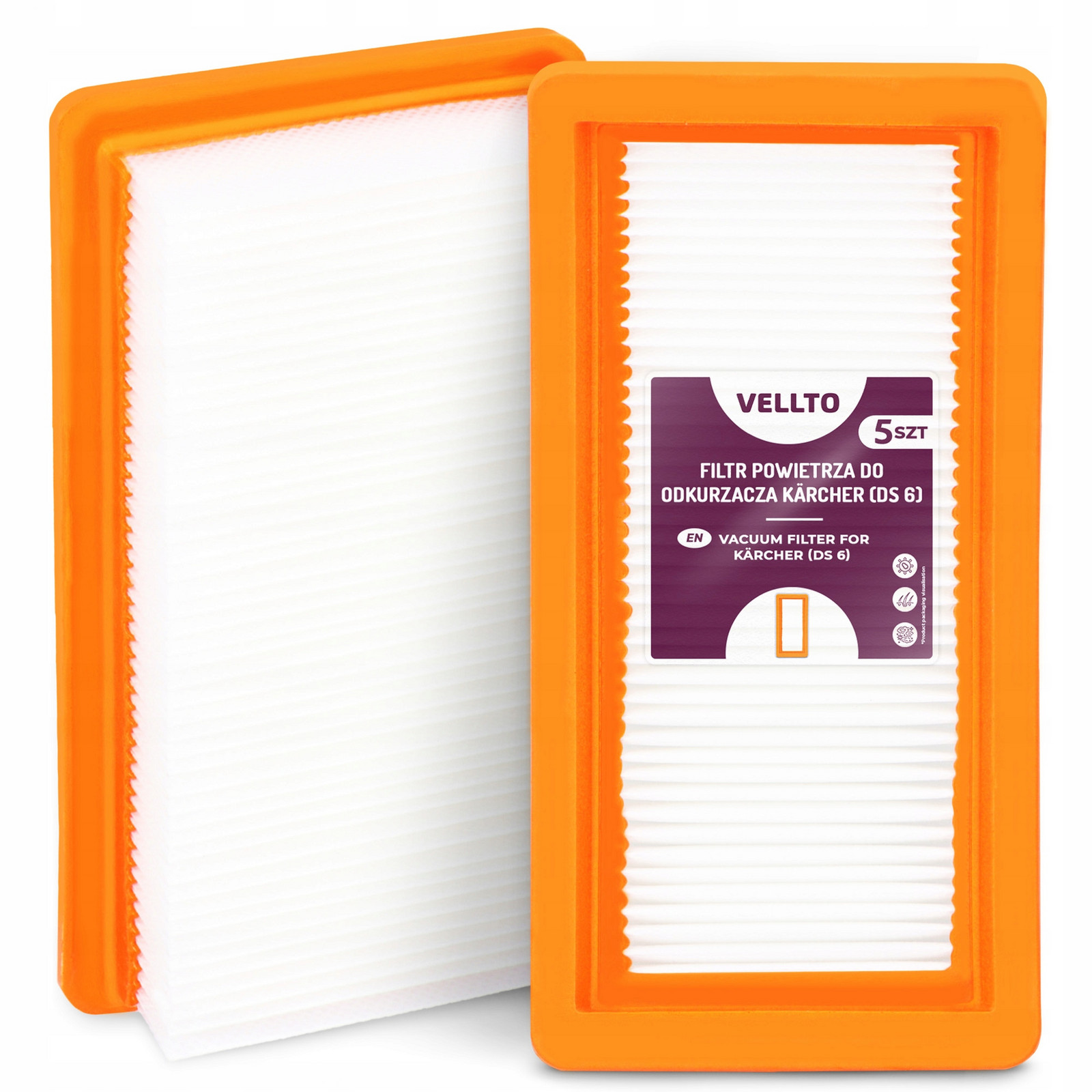 5x Hepa Filtr pro Vysavač Kärcher Ds 6 5 5500 5600 5800 6000 6.414-631.0