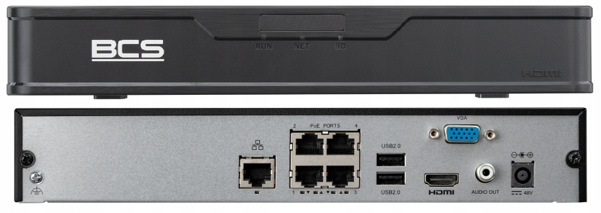 BCS-P-NVR0401-4KE-4P-III Ip Rekordér 4 Kanálový Až 8Mpx 6TB 4K PoE 4CH