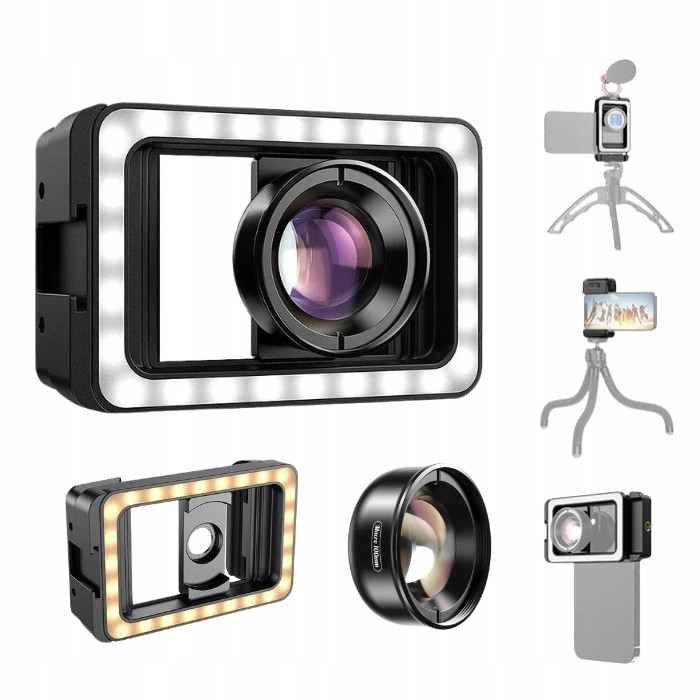 100mm makro objektiv pro telefon s Led podsvícením Cri 95+ f/1.8 Apexel