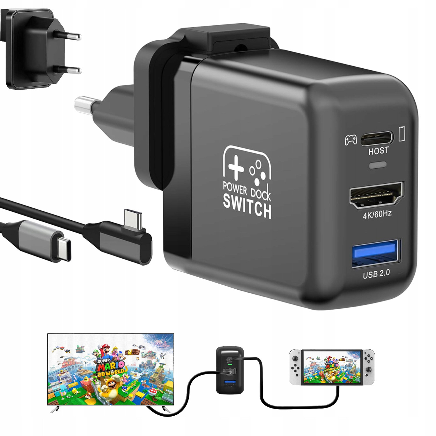 220V Nabíječka Dokovací Stanice Pro Nintendo Switch/switch Oled S 3 Porty