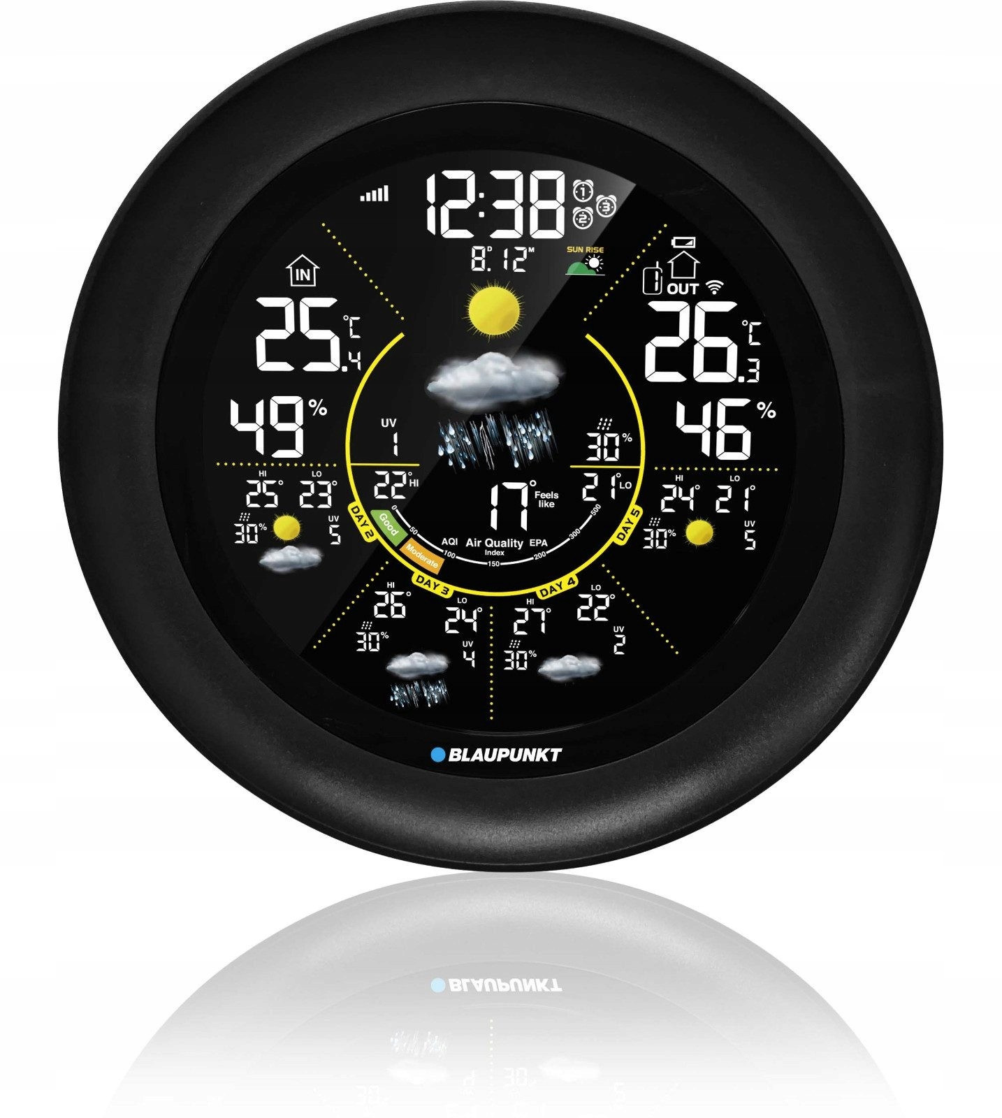 Meteorologická stanice Blaupunkt WS-65BK App WiFi Tuya Smart Alarm PM2.5 WS65BK