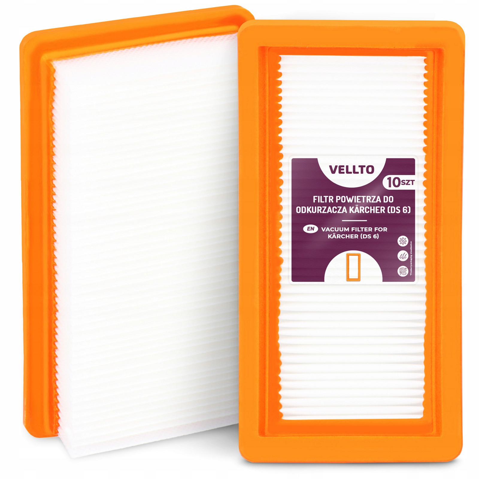 10x Hepa Filtr pro Vysavač Kärcher Ds 6 5 5500 5600 5800 6000 6.414-631.0