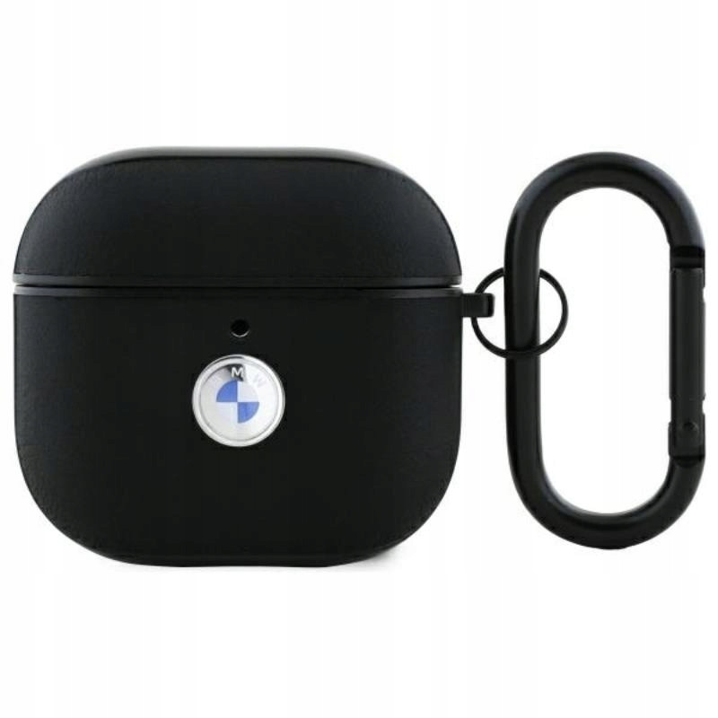 Bmw Genuine Leather Silver Logo Pouzdro AirPods 4 (černé)