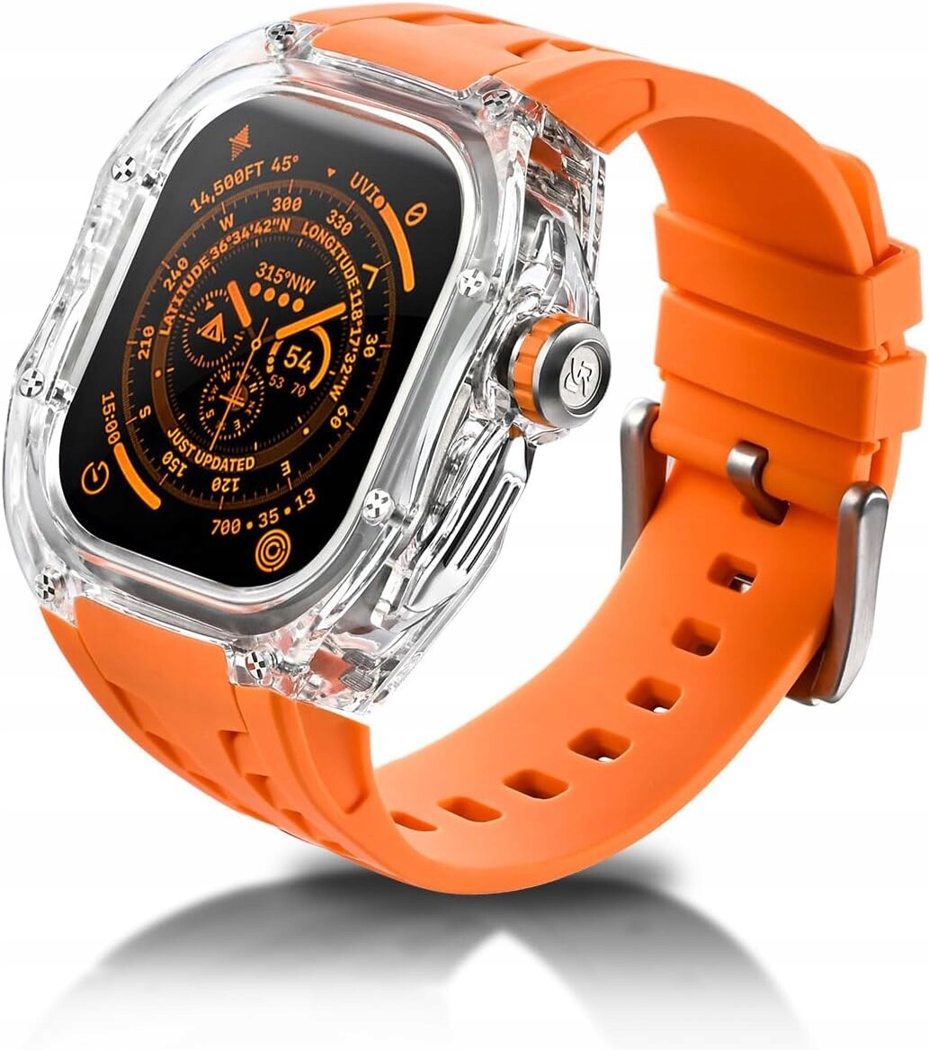 Pouzdro pro Apple Watch Series Ultra 2/1, pevný řemínek 49 mm, oranžové