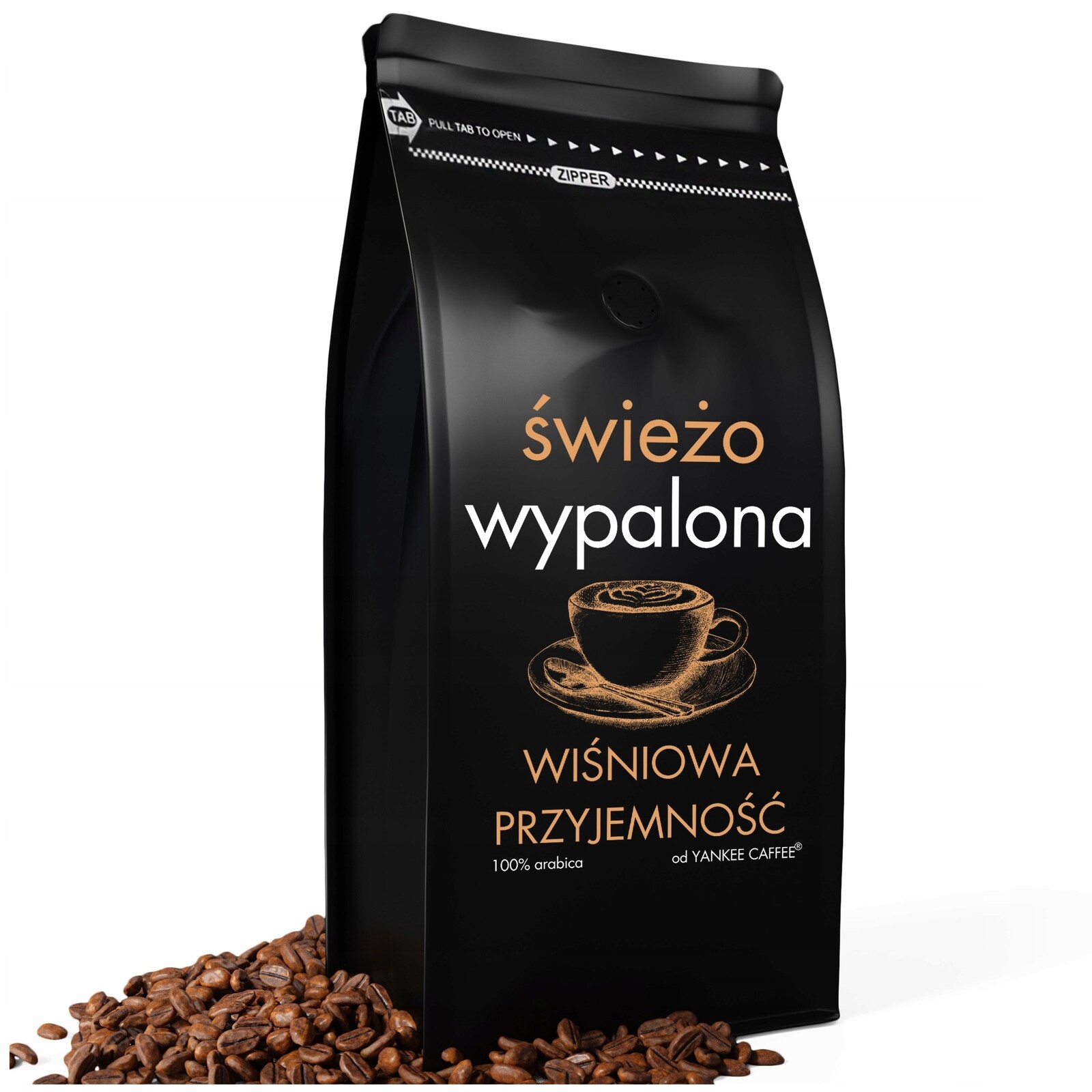 Káva zrnková do kávovaru 1kg Čerstvě Pražená 100% Arabica příchuť Třešňová