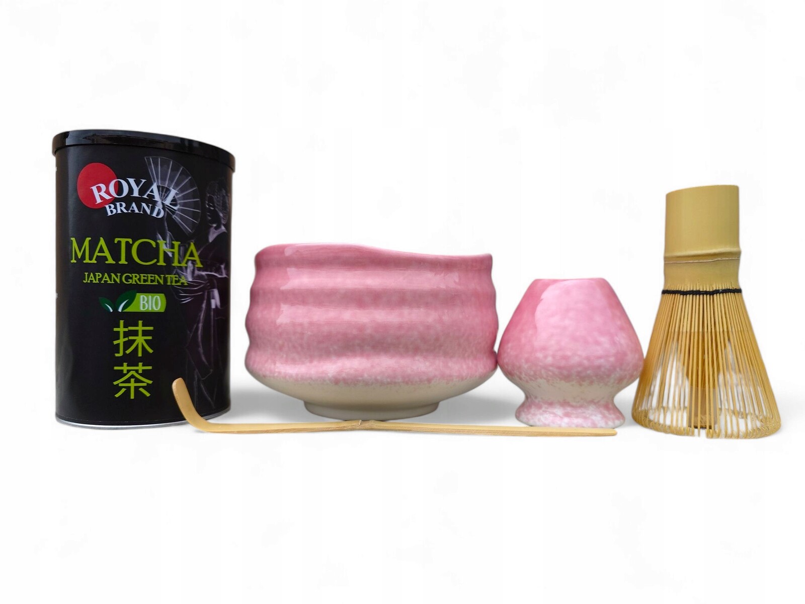 Ceremoniální sada na čaj matcha Bio 100 g růžová barva sakura