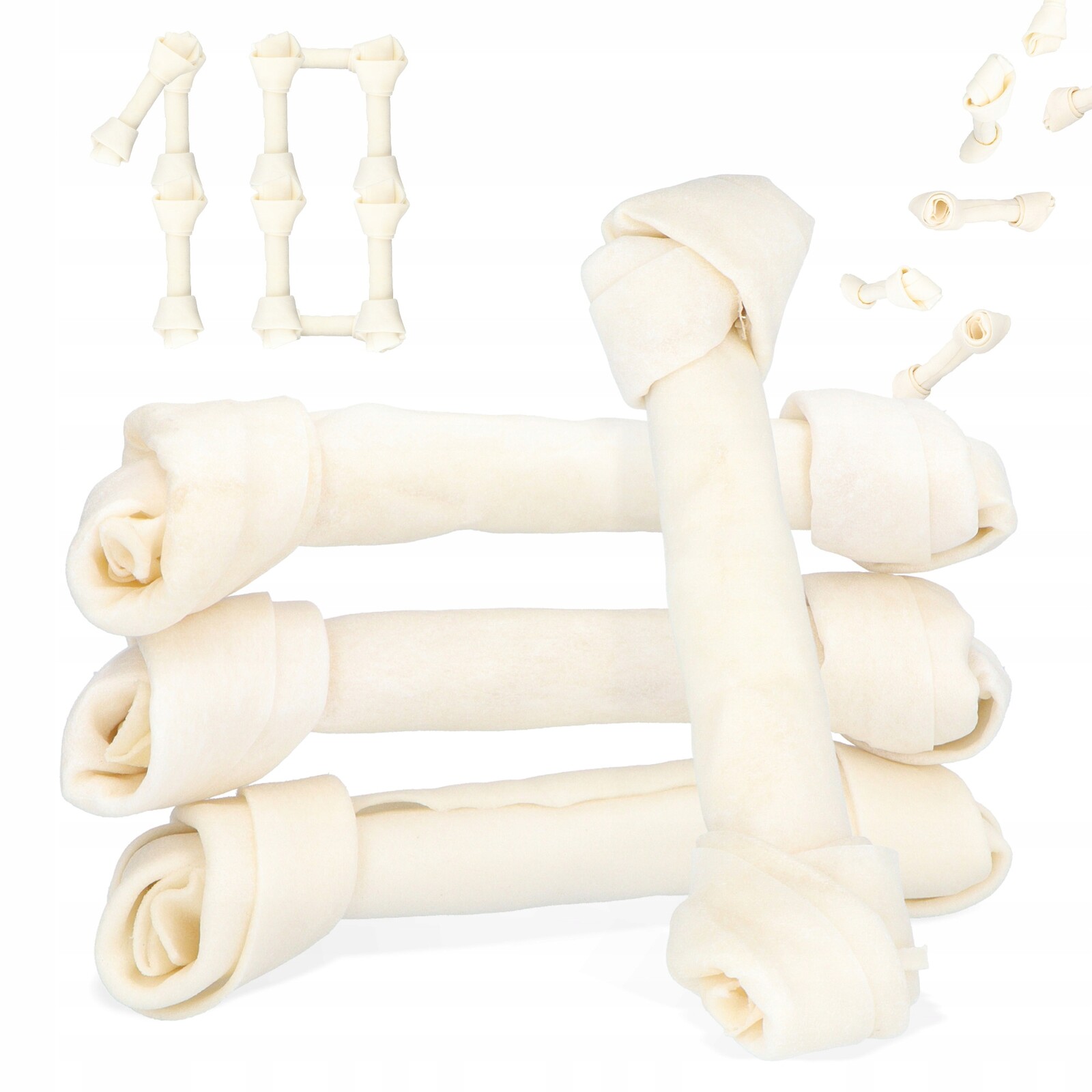 10x Kost Psa Přírodní Vázaná 21 cm Kousátka Pochoutky Žvýkací Hovězí