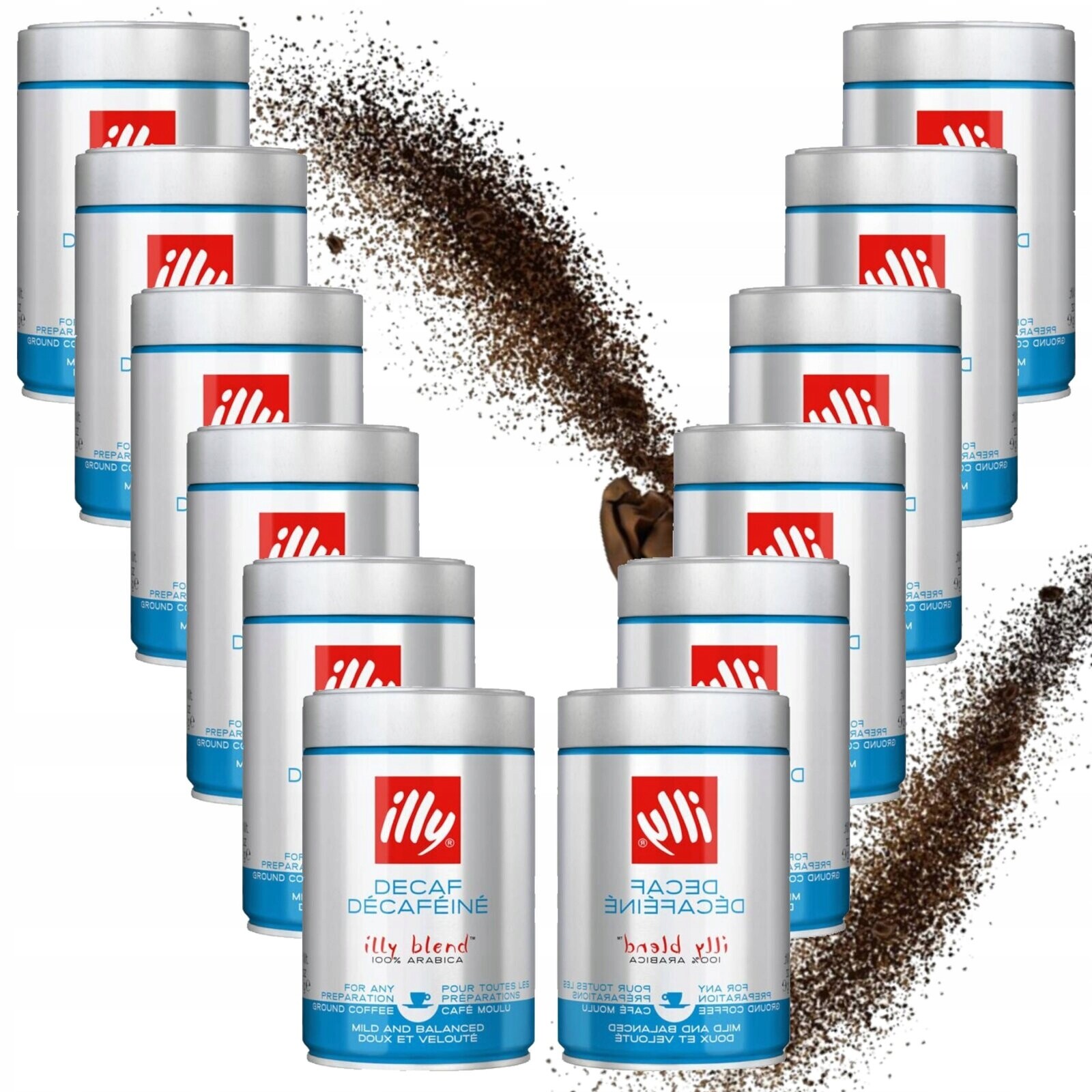 Sada Mletá káva illy Decaf bez kofeinu 100 Arabika 12x250g