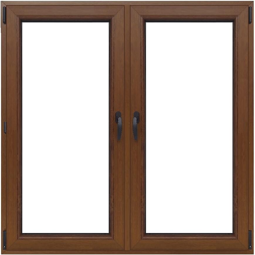 Okno symetrické 146,5x143,5 zlatý dub