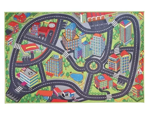 Dětský koberec Město silnice, 100x150 cm