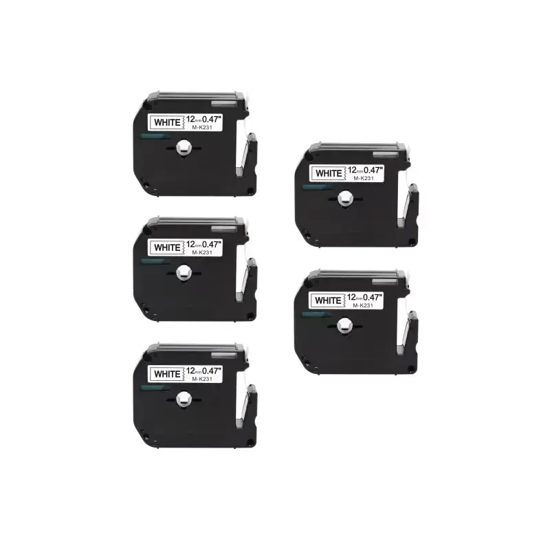Tonery Náplně Kompatibilní páska Brother MK-231, 12mm x 8m, černý tisk / bílý podklad 5-PACK