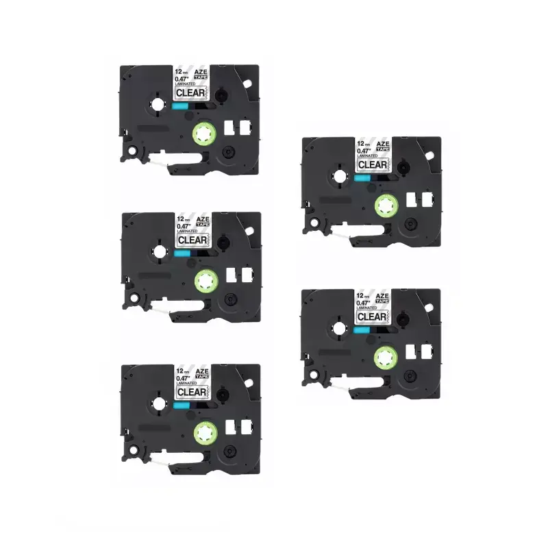 Tonery Náplně Kompatibilní páska Brother TZ-131 / TZe-131, 12mm x 8m, černý tisk / průhledný podklad 5-PACK