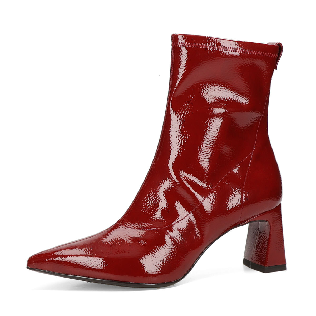 Tamaris dámské lakované kotníkové kozačky - červené - 35