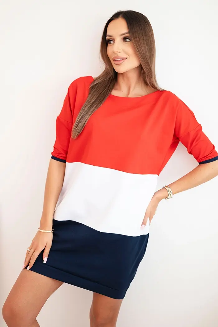 Kesi Dámská šaty Plus Size s vázáním na zádech červená