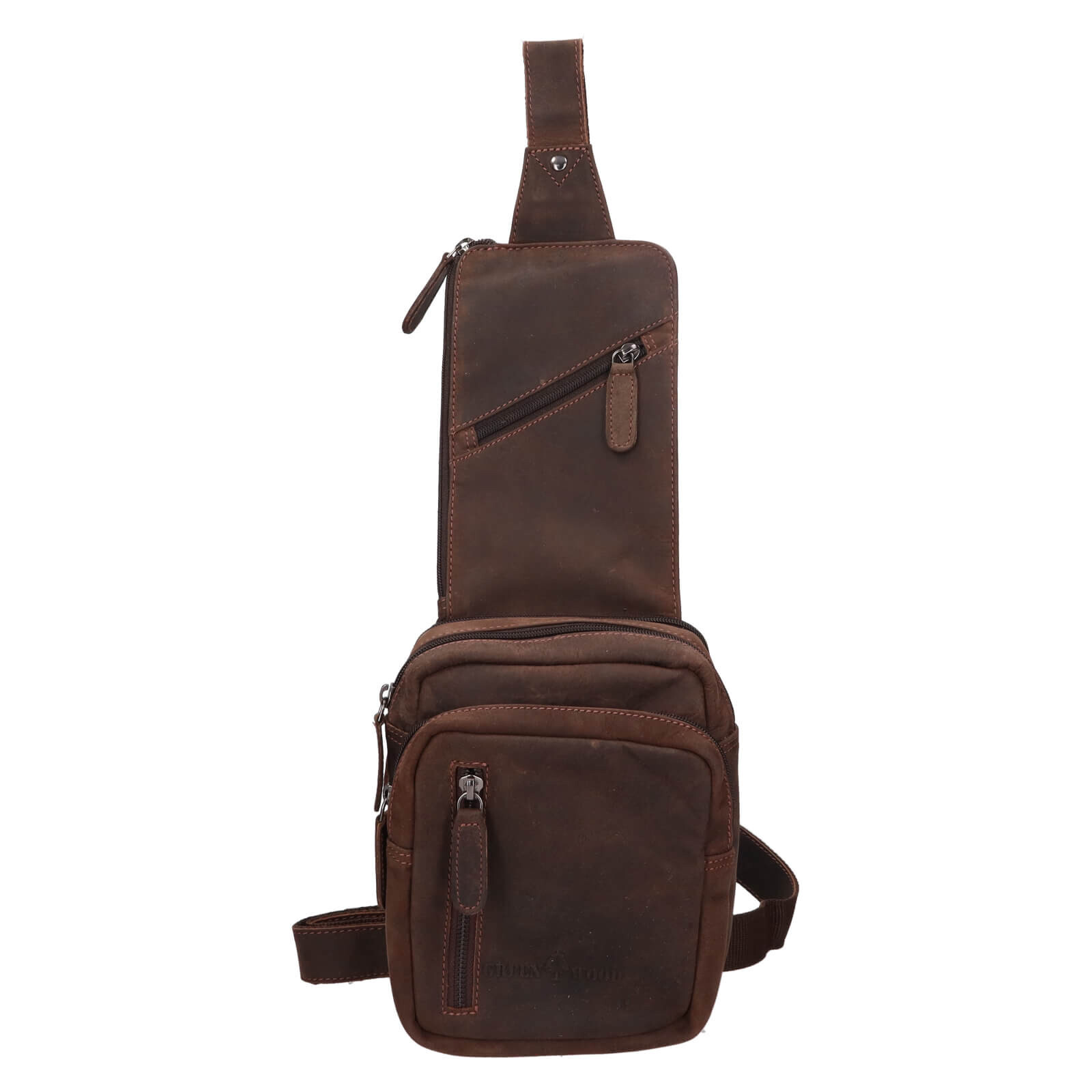 Pánská kožená taška přes rameno Greenwood Danes - tmavě hnědá