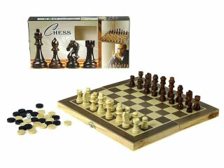 Dřevěná sada her - šachy a dáma