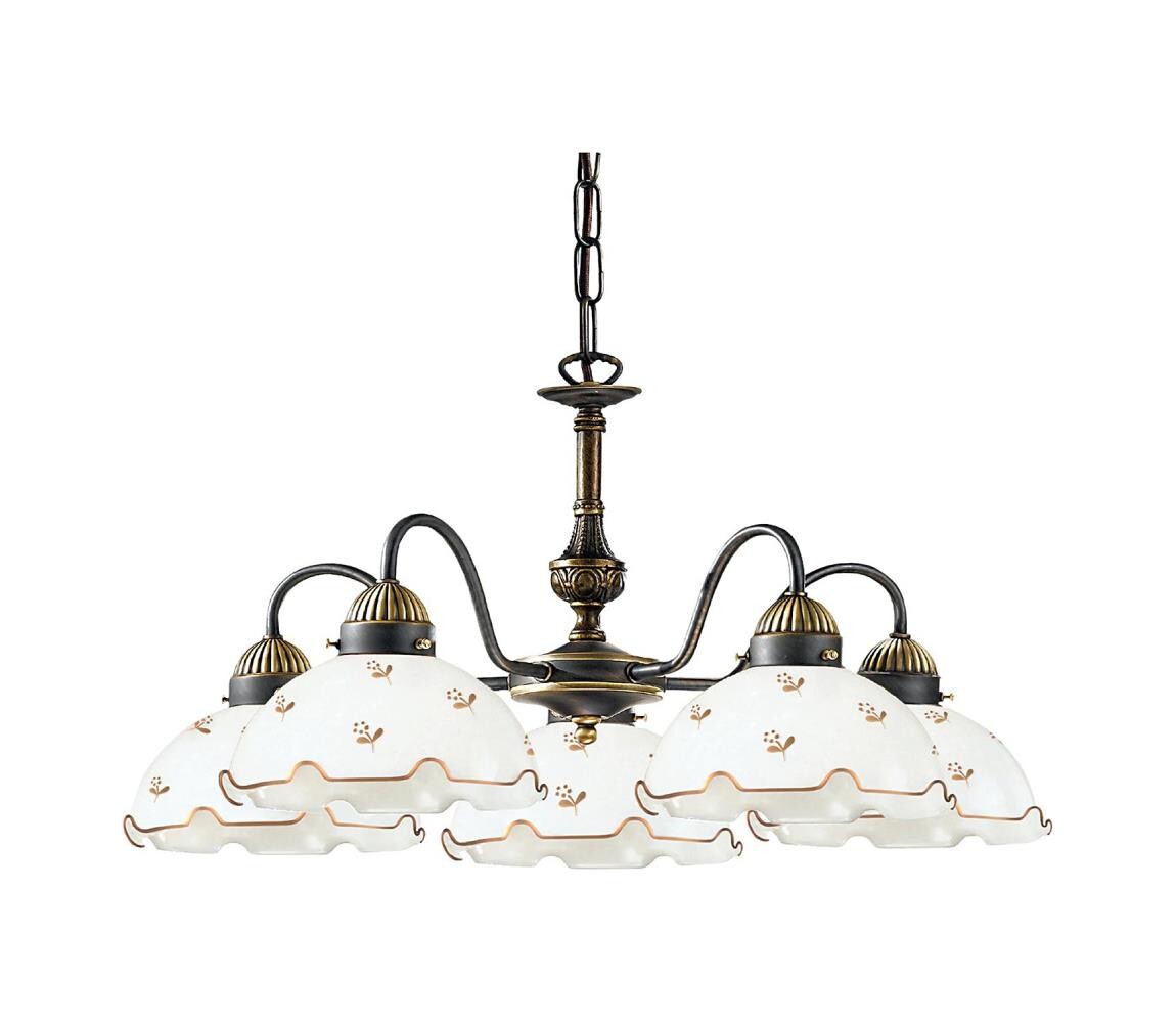 Kolarz 731.85.160 - Lustr na řetězu NONNA 5xE27/75W/230V květiny rose gold 731.85.160