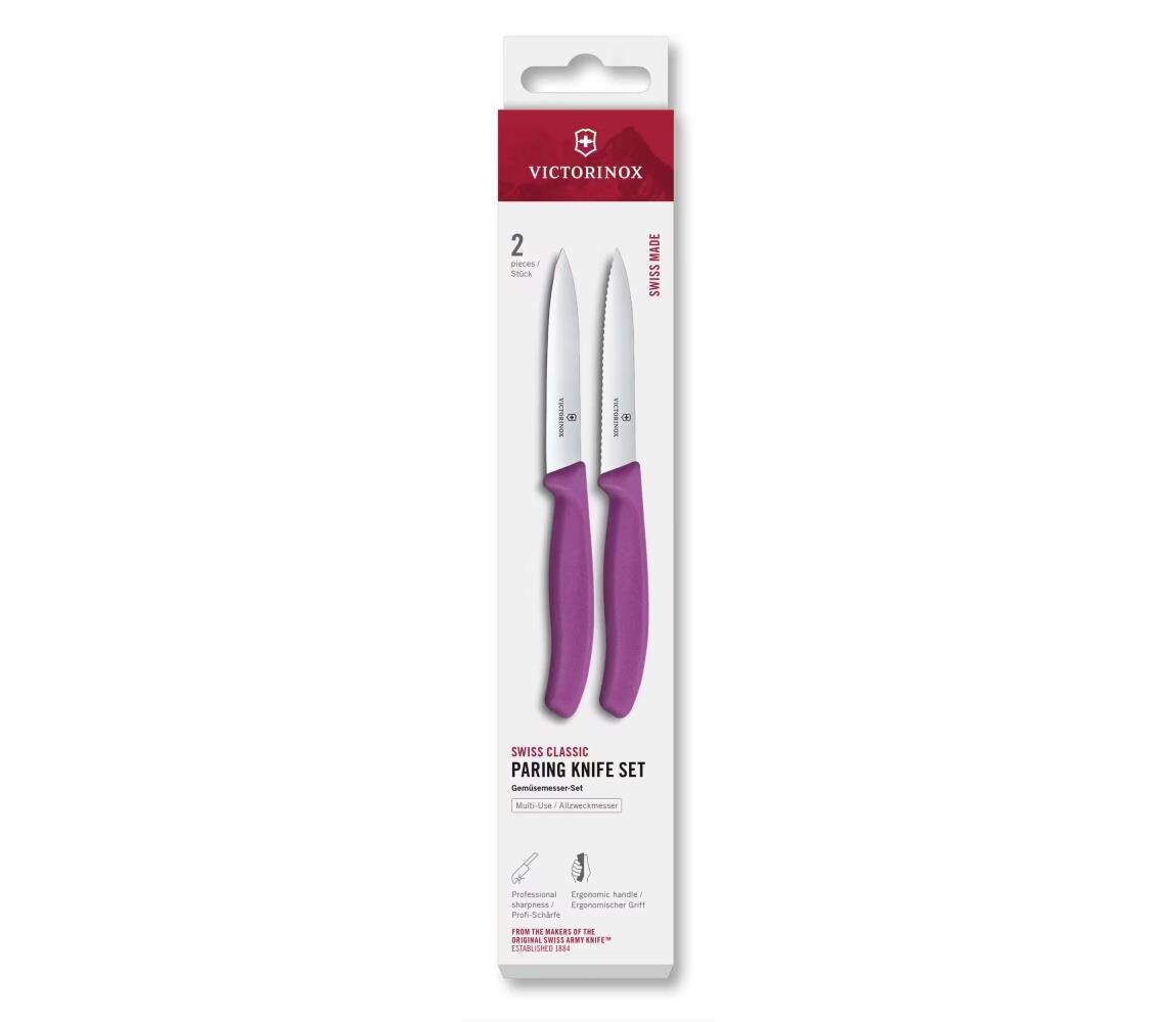 Victorinox - Sada kuchyňských nožů na zeleninu SWISS CLASSIC 10 cm 2 ks fialová 6.7795.2C1