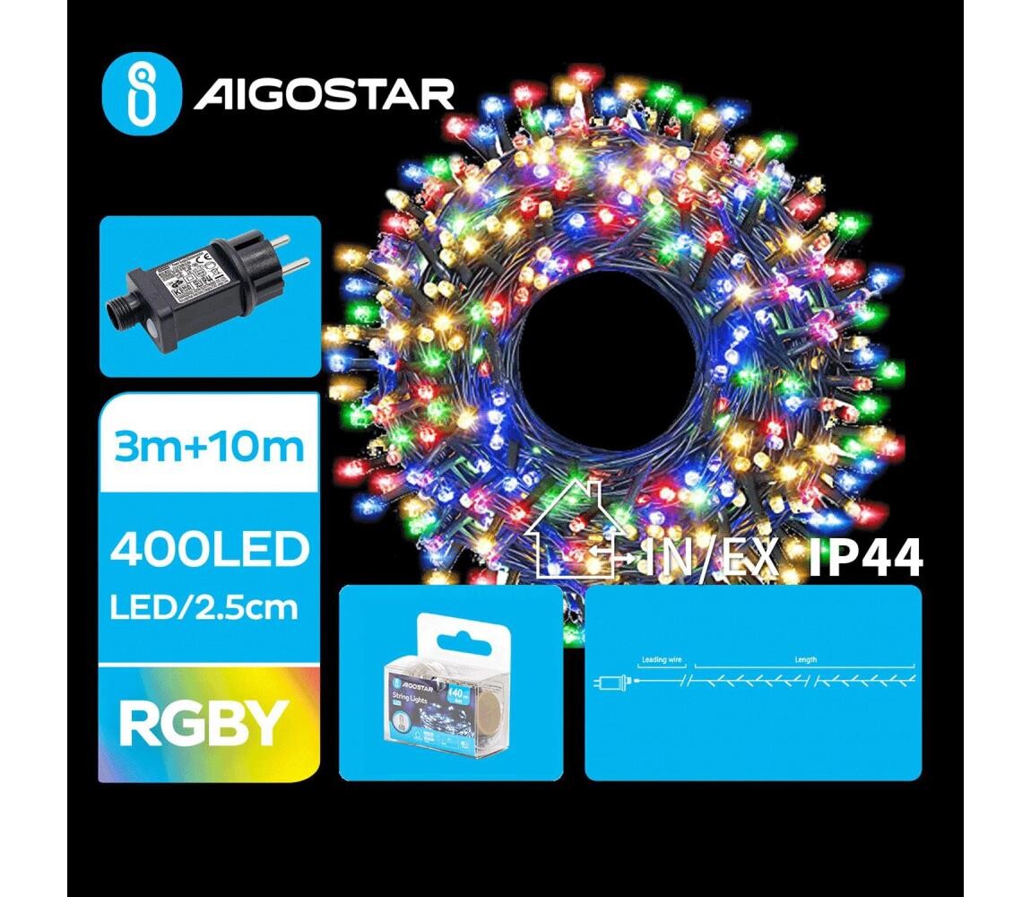 B.V.  - LED Venkovní vánoční řetěz 400xLED/8 funkcí 13m IP44 multicolor B103031O8