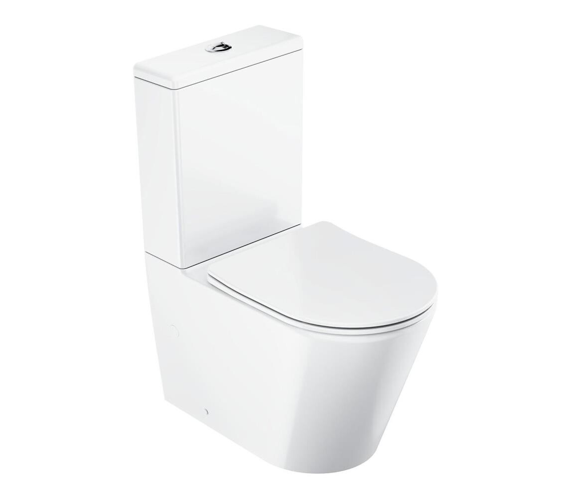 Ravak X01872 - WC kombi Rimless s prkénkem SoftClose ELEGANT keramika/bílá X01872