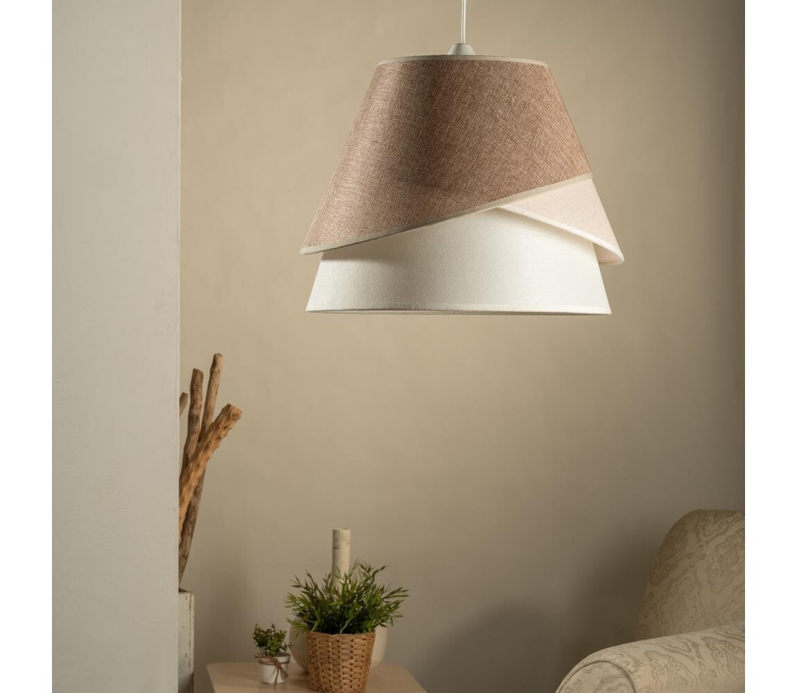 ONLI - Lustr na lanku POLLON 1xE27/15W/230V hnědá/krémová/béžová 5106/S