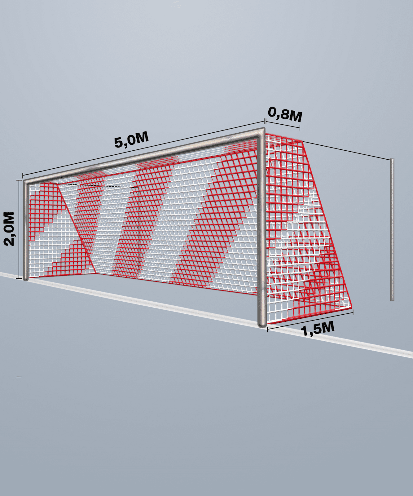 Fotbalová branka Cawila Cawila Tornetz 5,15x2,05m | Tiefe 0,8x1,5m | Maschenweite 12cm | Stärke 4mm | gelb/schwarz