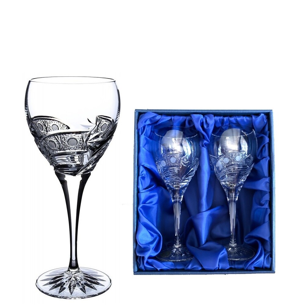 Onte Crystal Bohemia Crystal ručně broušené sklenice na bílé víno Kometa 270 ml 2KS