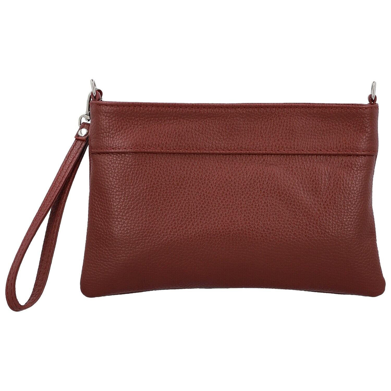 Dámská kožená crossbody kabelka vínová - Delami Vera Pelle Denica vínová