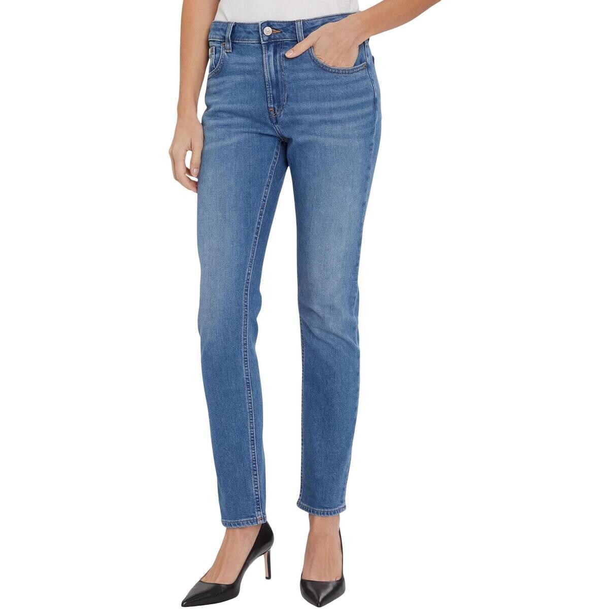 Calvin Klein Jeans  MID RISE SLIM INDIGO LV047C779G  Modrá