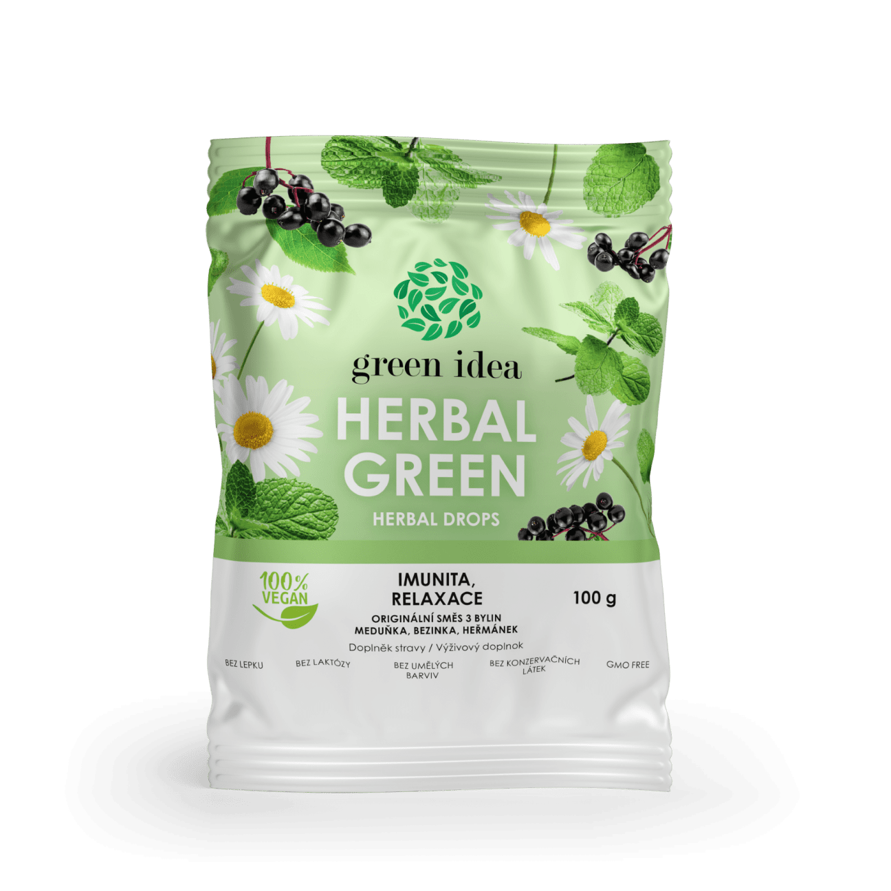 Green idea Herbal green bylinné bonbóny 100 g
