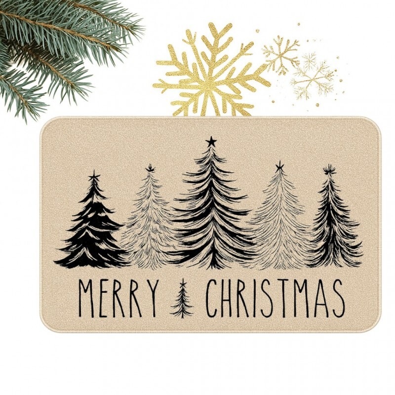 Vánoční rohožka BLACK FOREST 60x90 cm, béžová