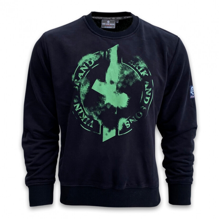 Mikina Erik and Sons Bilroy - černá-zelená, L