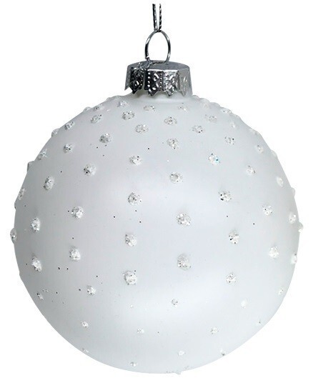 Anděl Sada skleněných baněk 8 cm - bílá - 4 ks - 19049