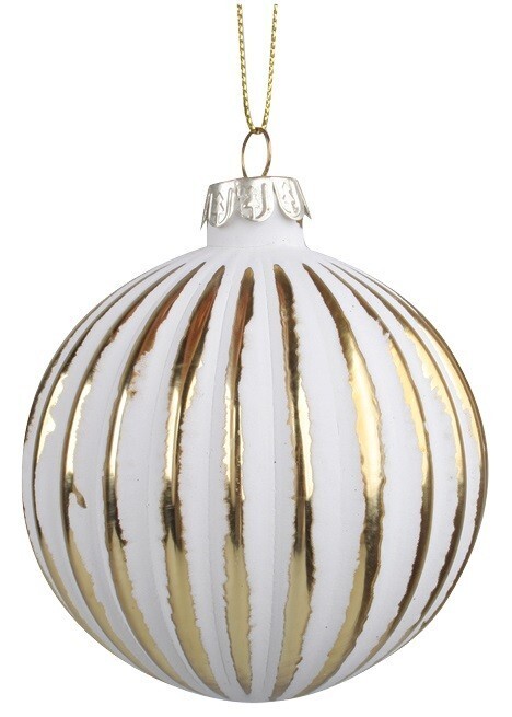 Anděl Sada skleněných baněk 8 cm - zlatá s patinou - 4 ks - 19079