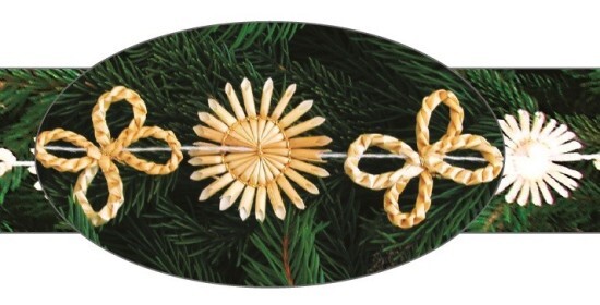 Anděl Vánoční slaměný řetěz - 2 m - 2200-06