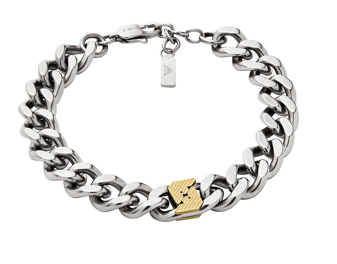 Emporio Armani Masivní bicolor náramek pro muže EGS3186040