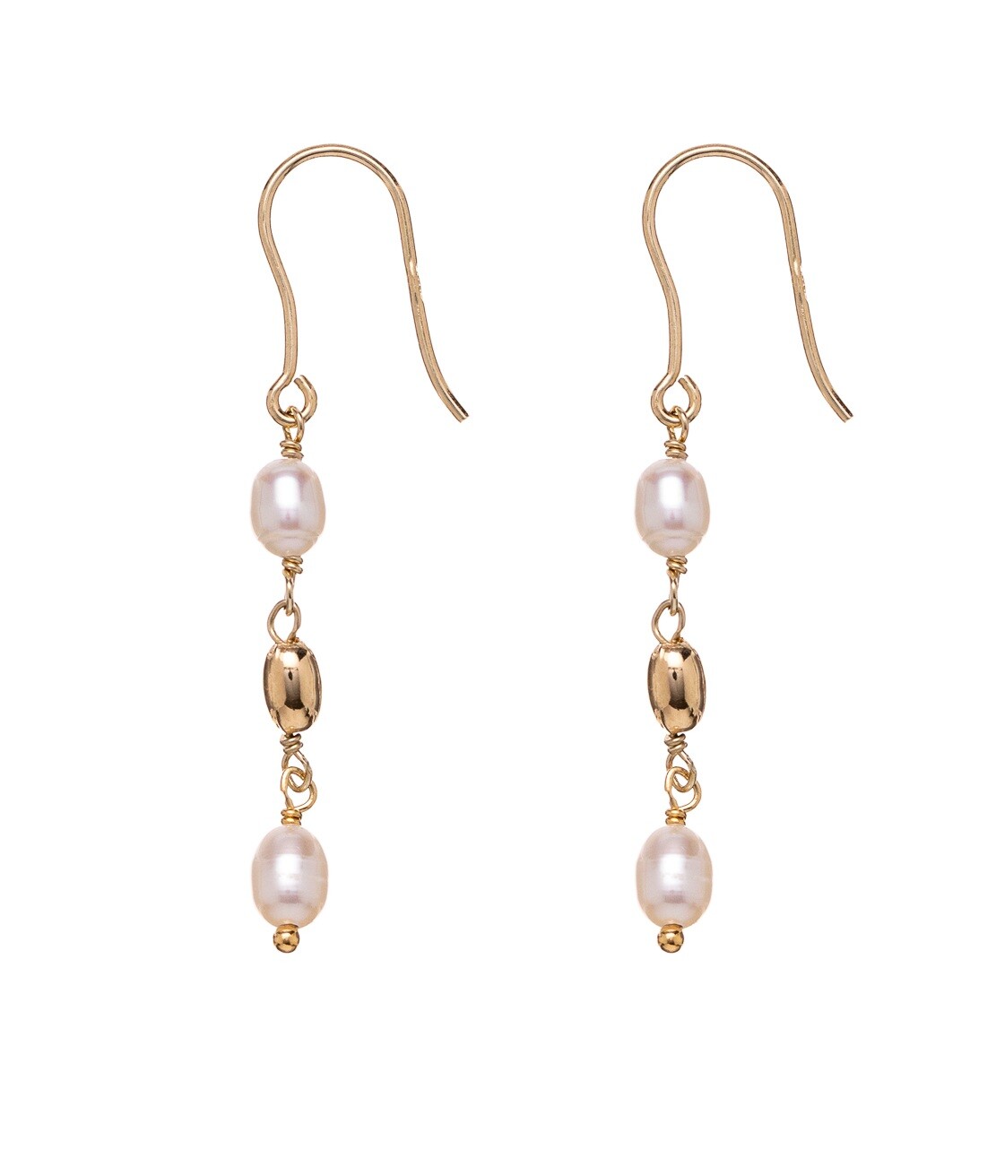 Alisia Visací pozlacené náušnice s pravými perlami AL4138.01.000