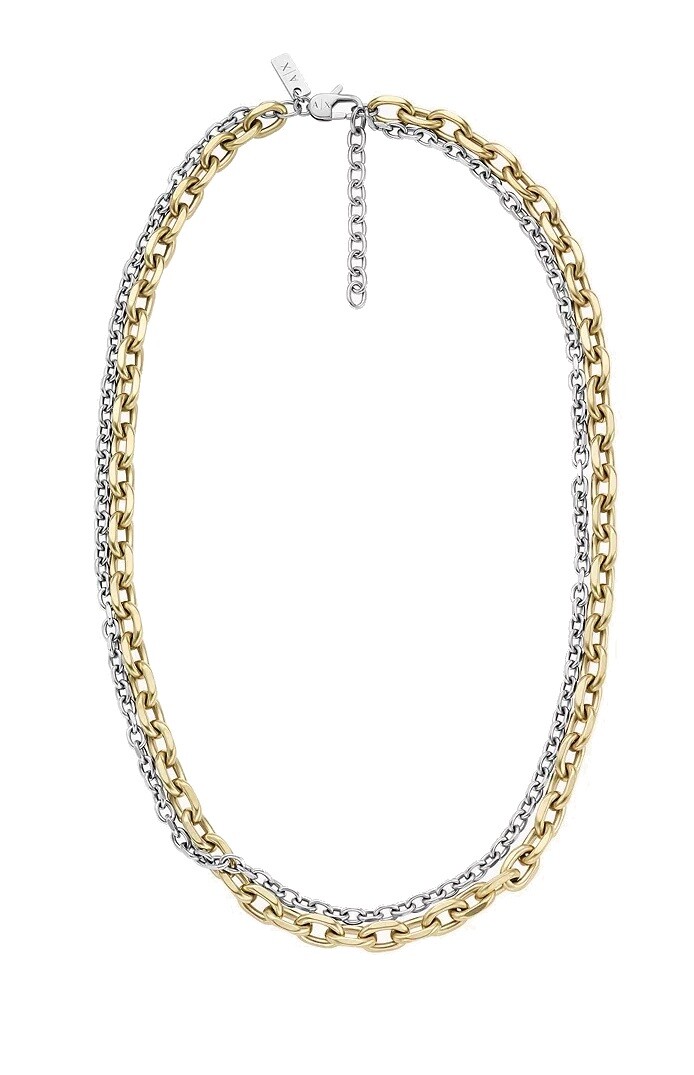 Armani Exchange Dvojitý bicolor náhrdelník pro muže AXG0160710