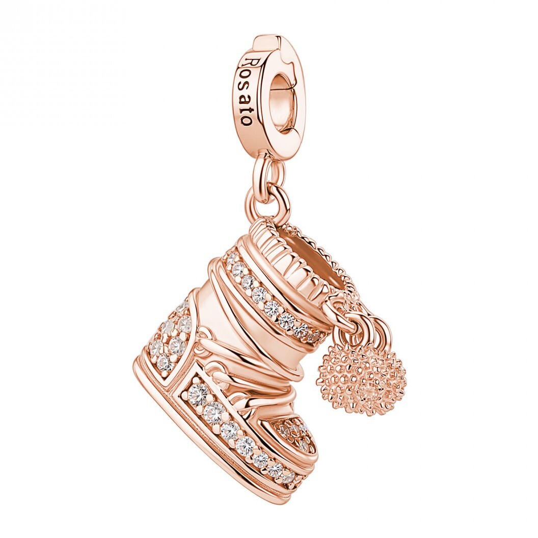 Rosato Pozlacený přívěsek Bota Moon Boot s čirými zirkony Storie RZ259