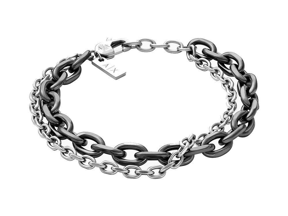 Armani Exchange Dvojitý ocelový náramek pro muže AXG0161060