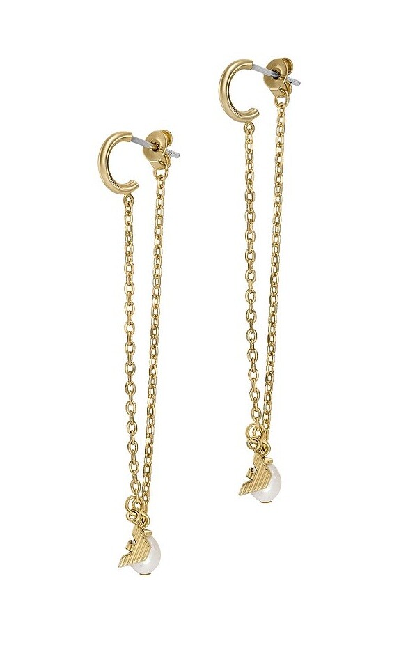 Emporio Armani Dlouhé visací náušnice s pravou perlou EGS3199710