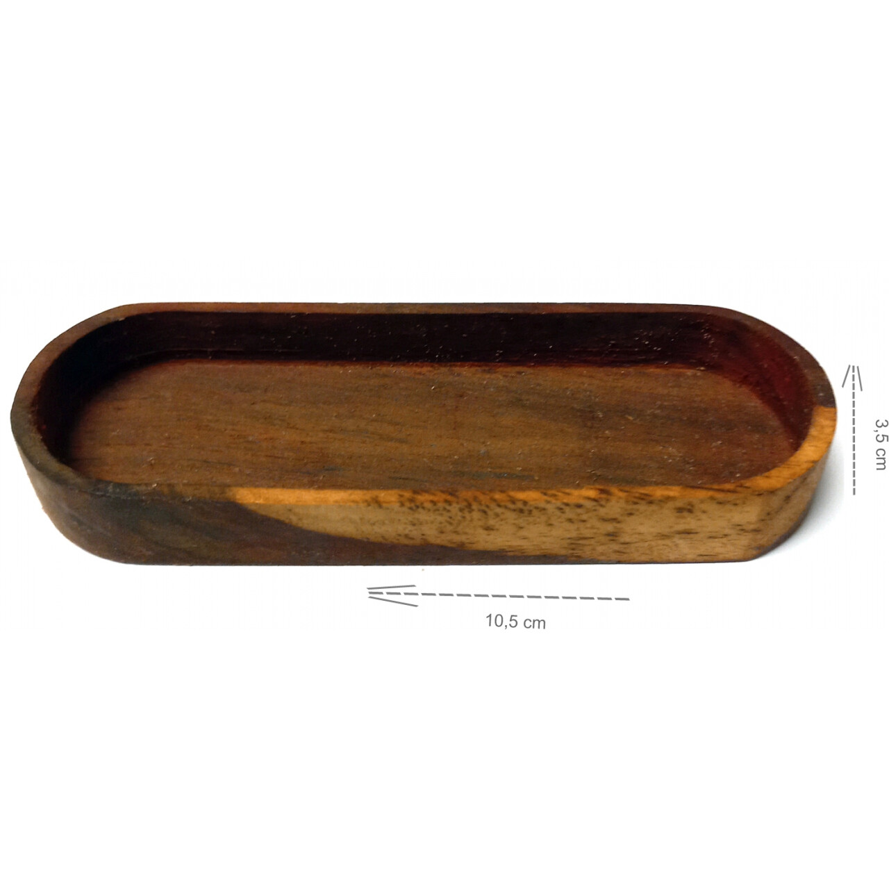 Dřevěná krabička 10,5x3,5 cm - hnědá