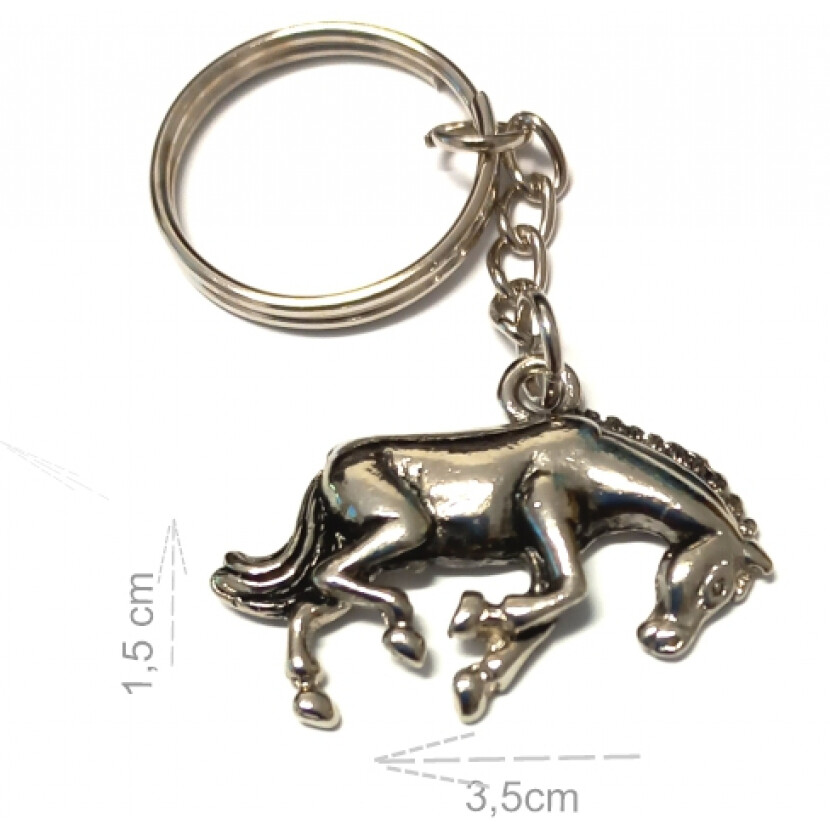 Klíčenka kovová Kůň 3 - stříbrná