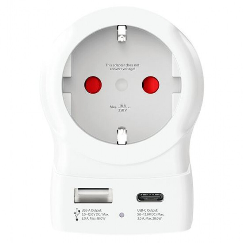 Cestovní adaptér (redukce) s USB A+C 20W Skross do Velké Británie typ G - bílý