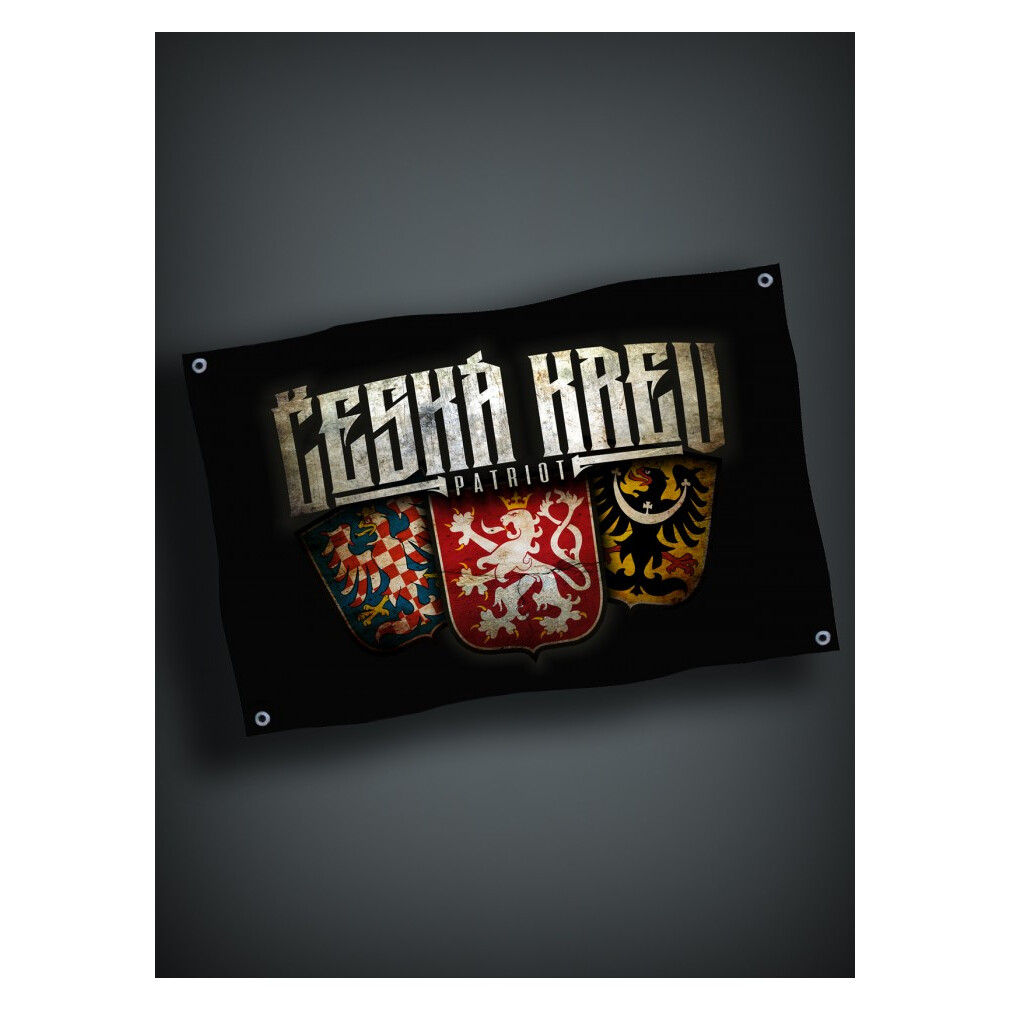 Vlajka Česká krev Patriot - černá-barevná